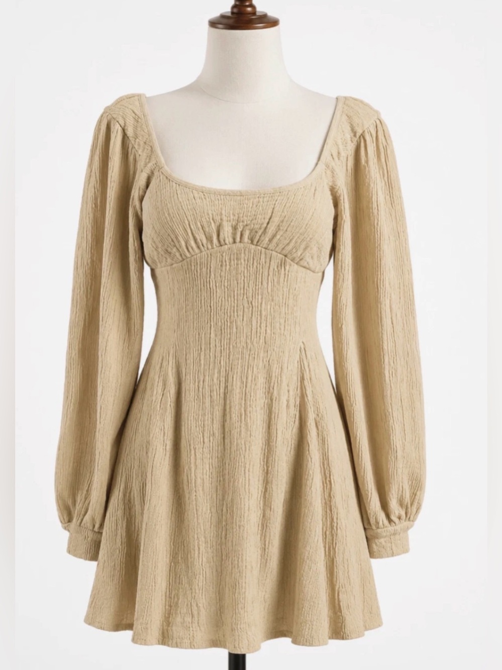 NEW FREE PEOPLE FP BEACH IRISH CREAM LUNCH DATE MINI DRESS OB1588738 SIZE XS